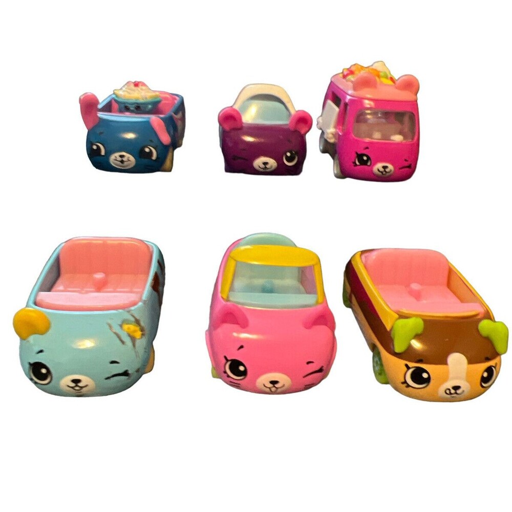 Shopkins Cutie Cars/Vans Lot 6 Moose Die Cast Colorful Toys One Is Damaged